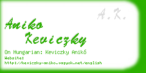 aniko keviczky business card
